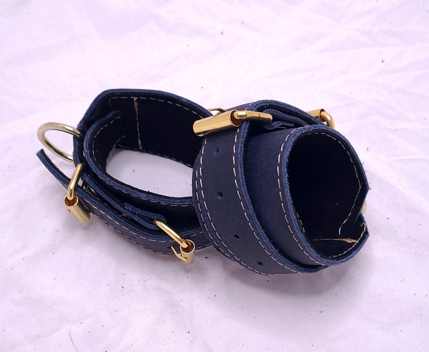 Double Buckle Leather and Suede Cuffs