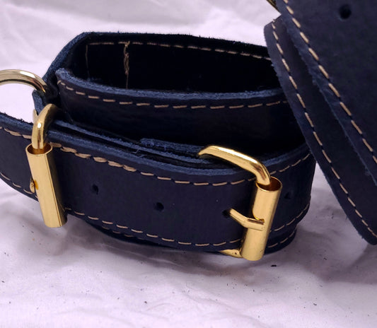 Double Buckle Leather and Suede Cuffs