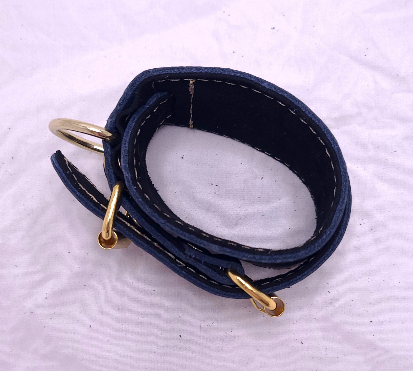 Double Buckle Leather and Suede Cuffs